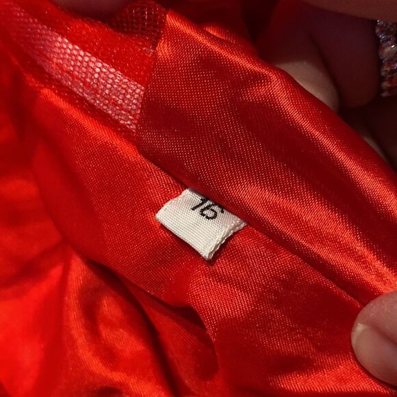 Women’s Red Prom Party Formal Dress With Corset Back and Leg Slit Size 16 NWOT - Picture 10 of 12
